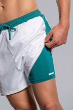 NOX Herren PRO Shorts L - Weiss, grün
